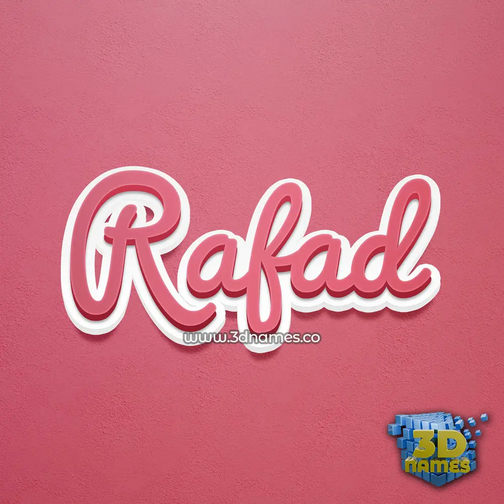 rafad in Red Scribble style - 3D name wallpaper