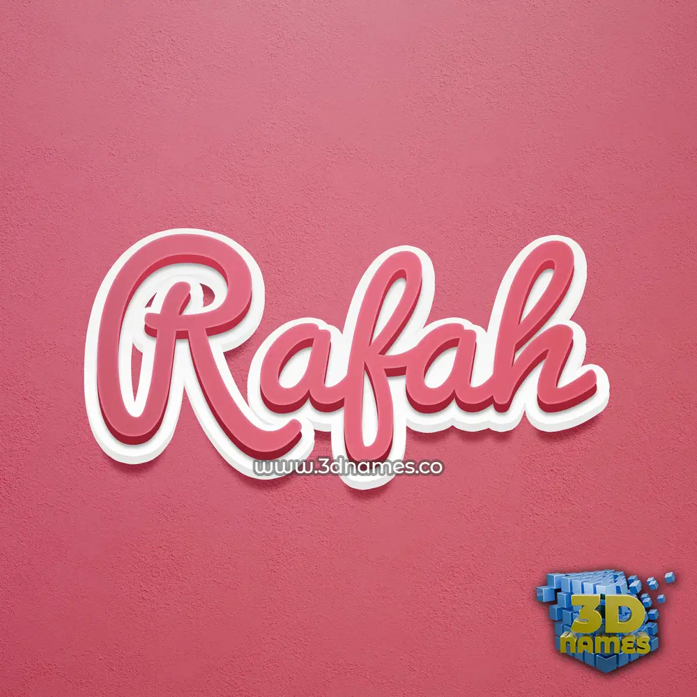 rafah in Red Scribble style - 3D name wallpaper