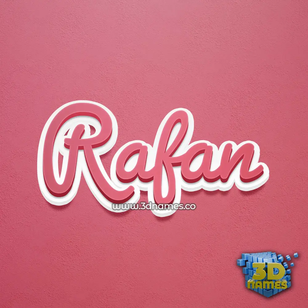 rafan in Red Scribble style - 3D name wallpaper