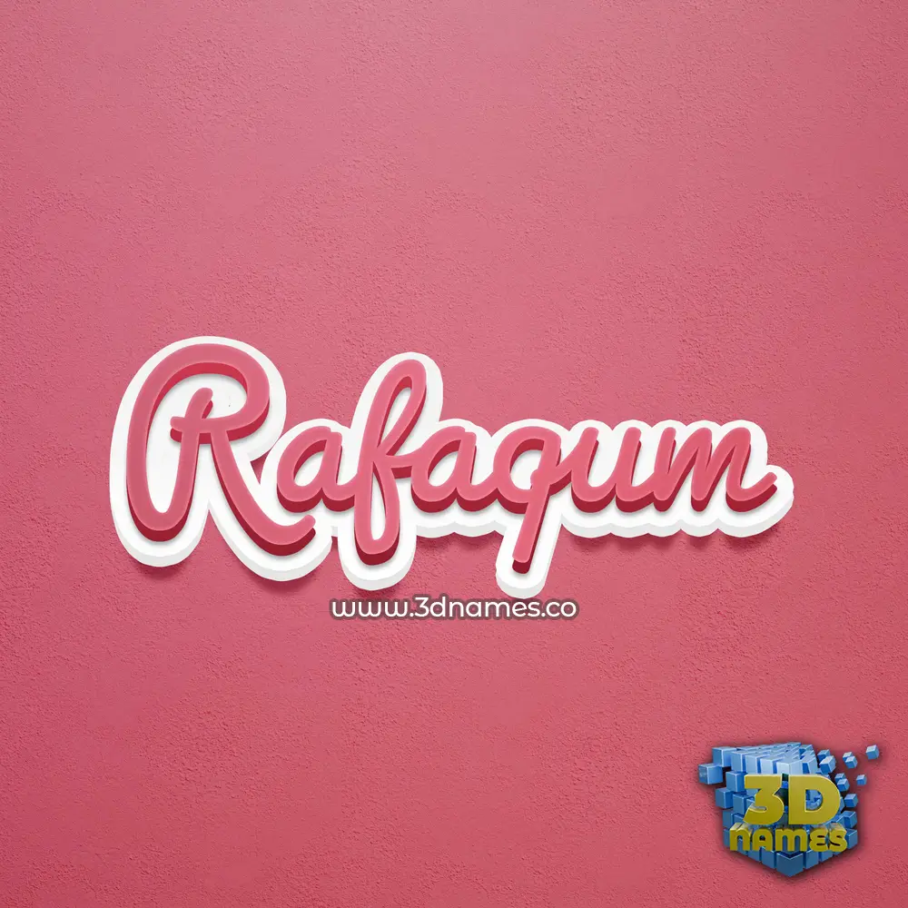 rafaqum in Red Scribble style - 3D name wallpaper