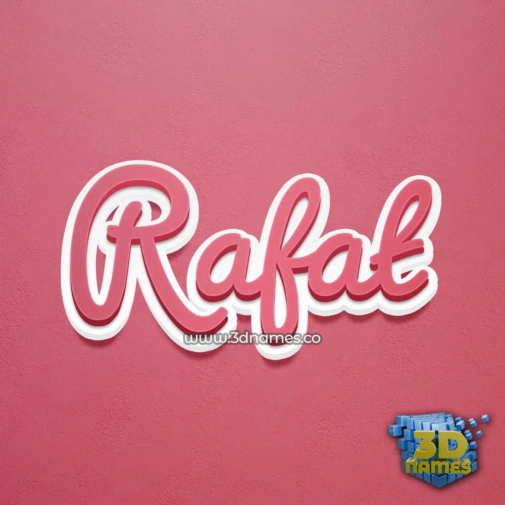 rafat in Red Scribble style - 3D name wallpaper