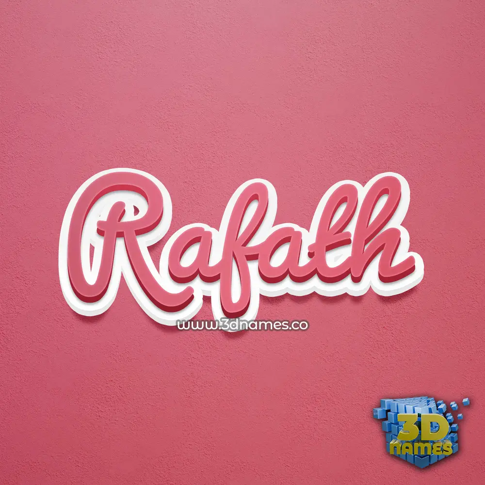 rafath in Red Scribble style - 3D name wallpaper