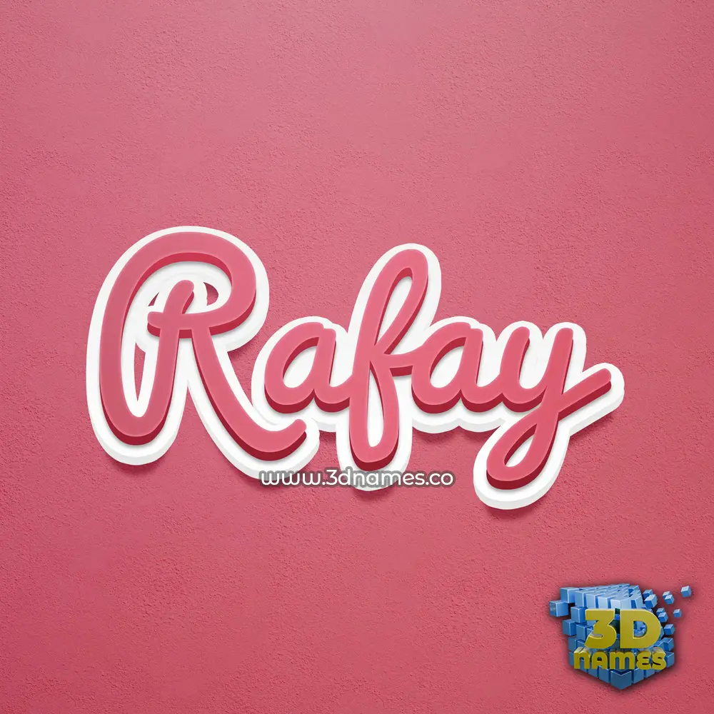 rafay in Red Scribble style - 3D name wallpaper