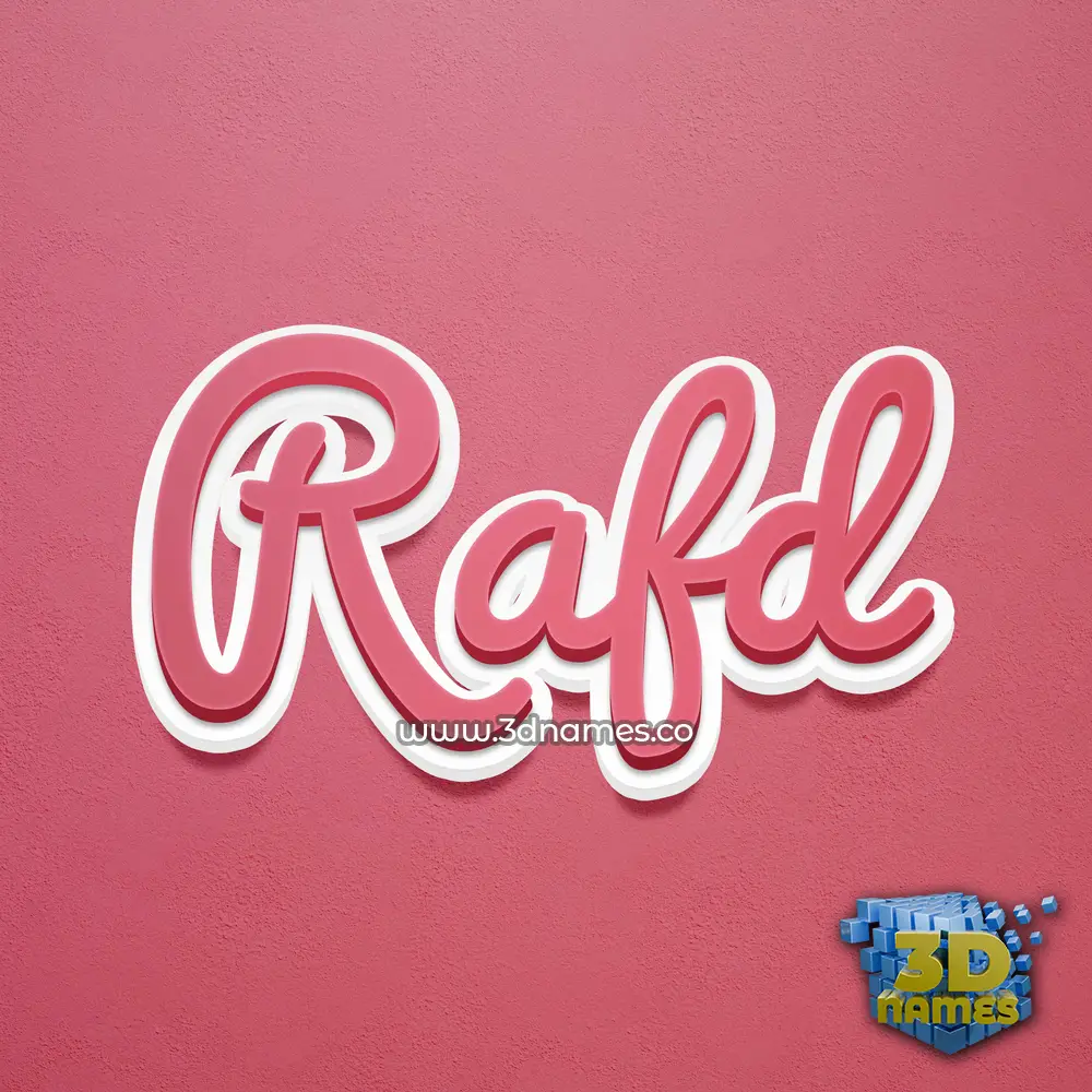 rafd in Red Scribble style - 3D name wallpaper