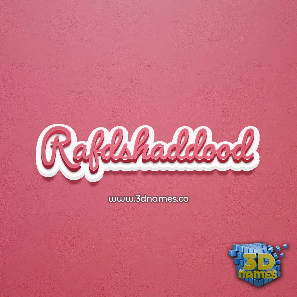 rafdshaddood in Red Scribble style - 3D name wallpaper