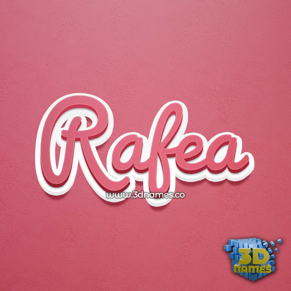 rafea in Red Scribble style - 3D name wallpaper