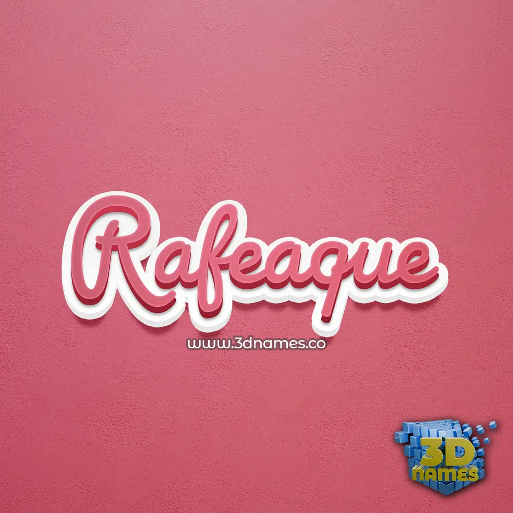rafeaque in Red Scribble style - 3D name wallpaper