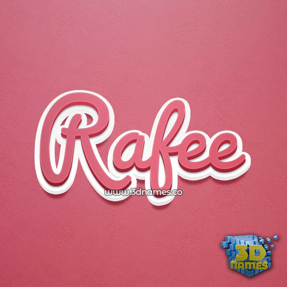 rafee in Red Scribble style - 3D name wallpaper