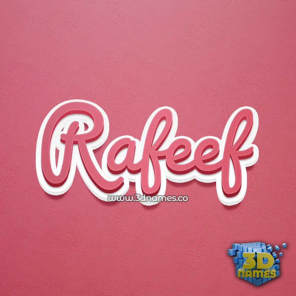 rafeef in Red Scribble style - 3D name wallpaper