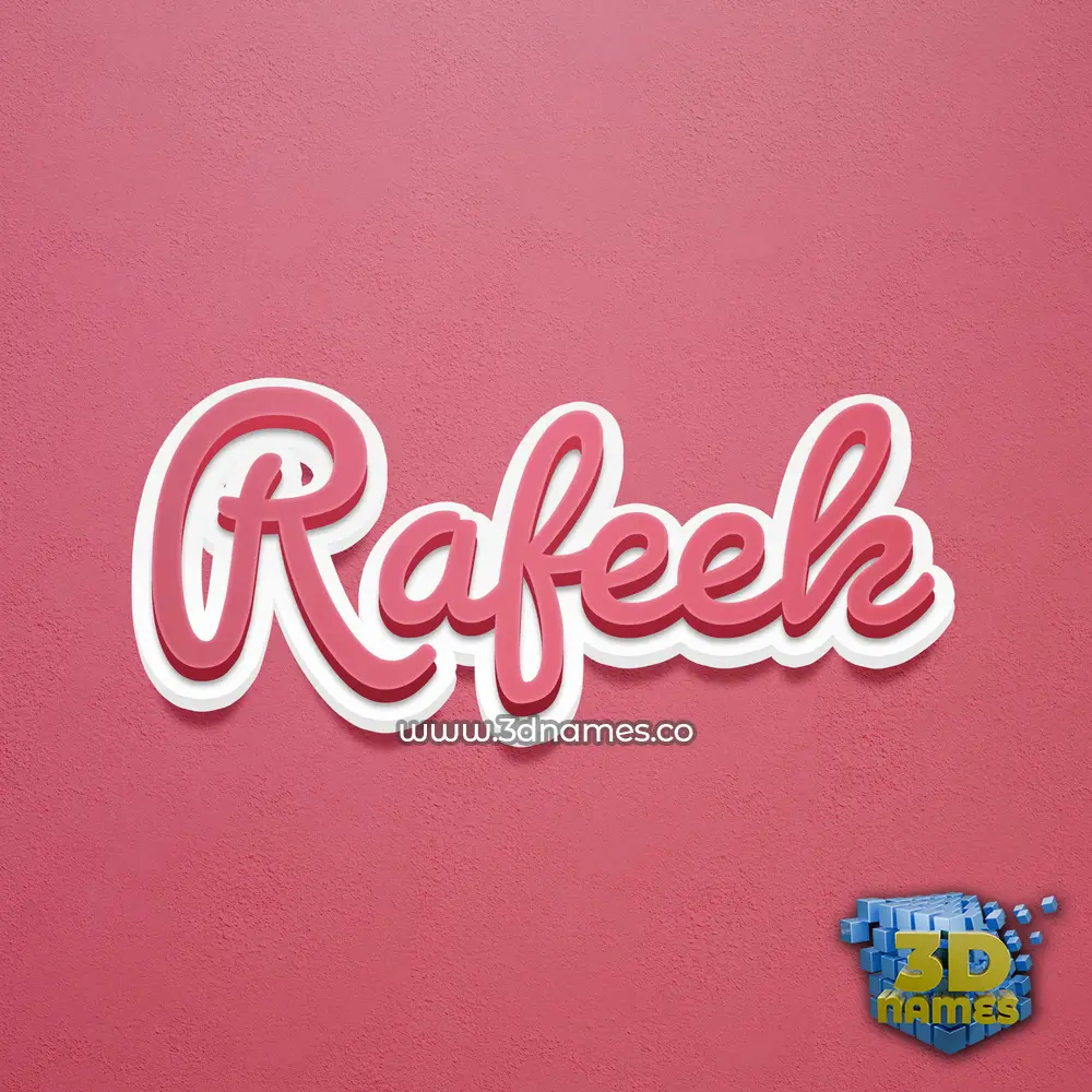 rafeek in Red Scribble style - 3D name wallpaper