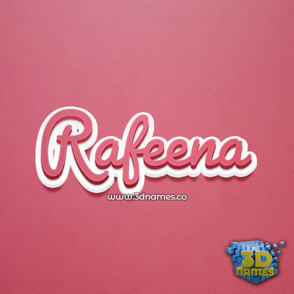 rafeena in Red Scribble style - 3D name wallpaper