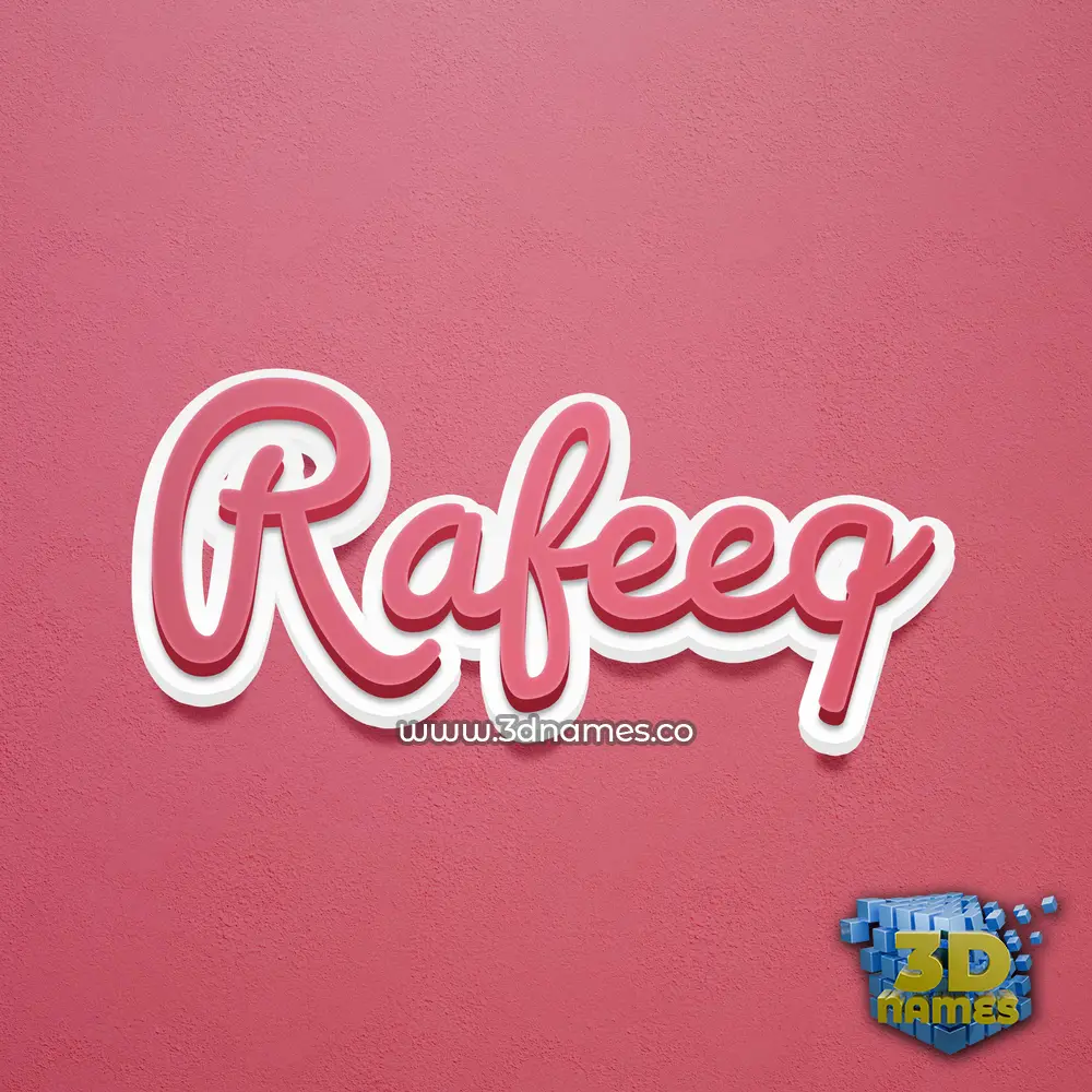 rafeeq in Red Scribble style - 3D name wallpaper