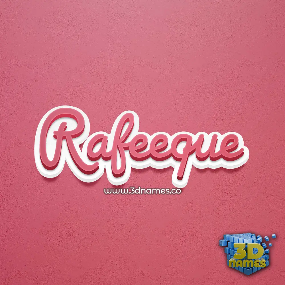rafeeque in Red Scribble style - 3D name wallpaper