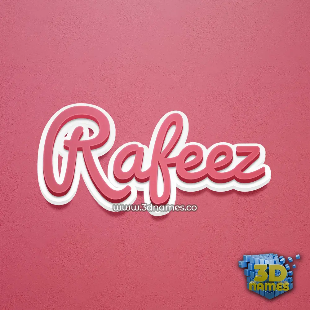 rafeez in Red Scribble style - 3D name wallpaper