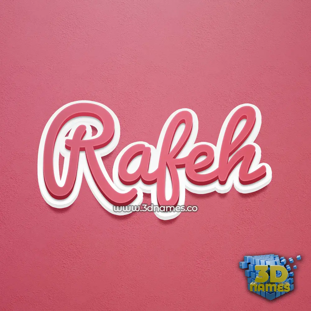 rafeh in Red Scribble style - 3D name wallpaper