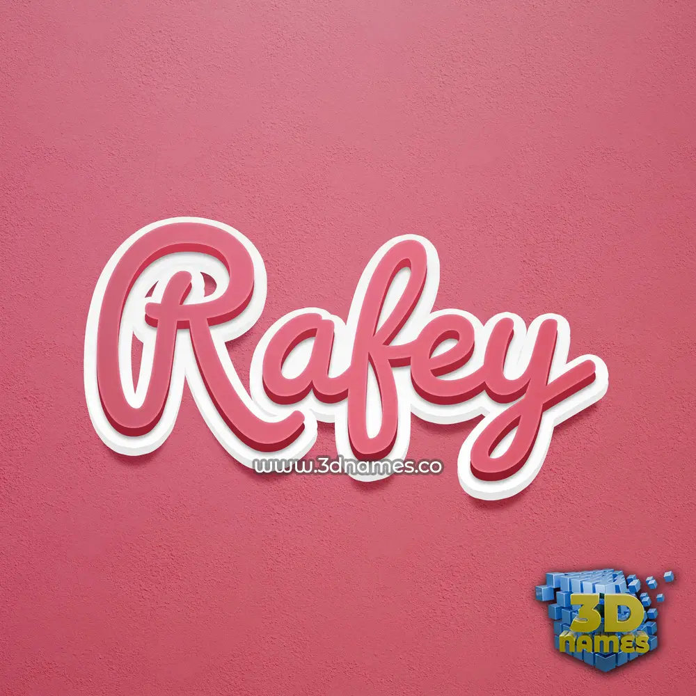 rafey in Red Scribble style - 3D name wallpaper