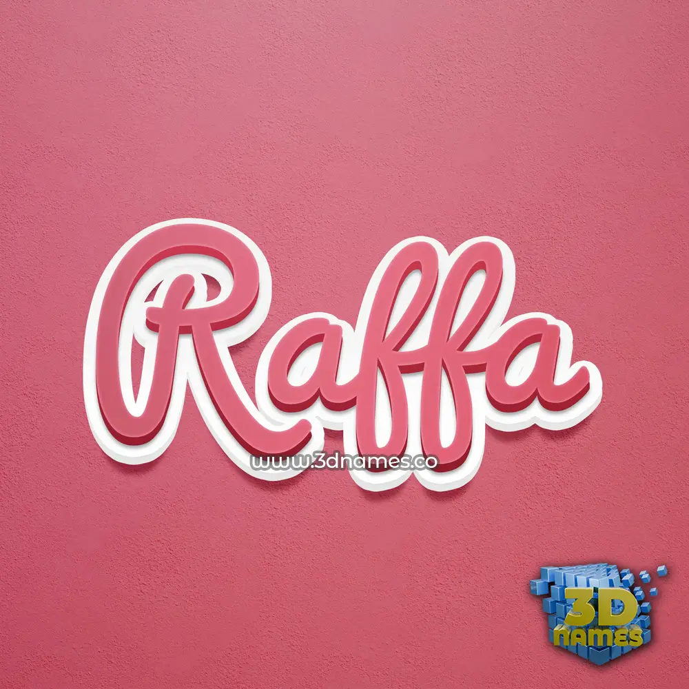 raffa in Red Scribble style - 3D name wallpaper