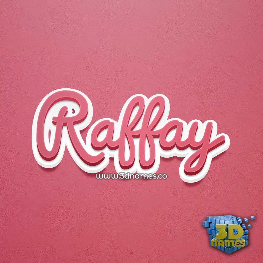 raffay in Red Scribble style - 3D name wallpaper