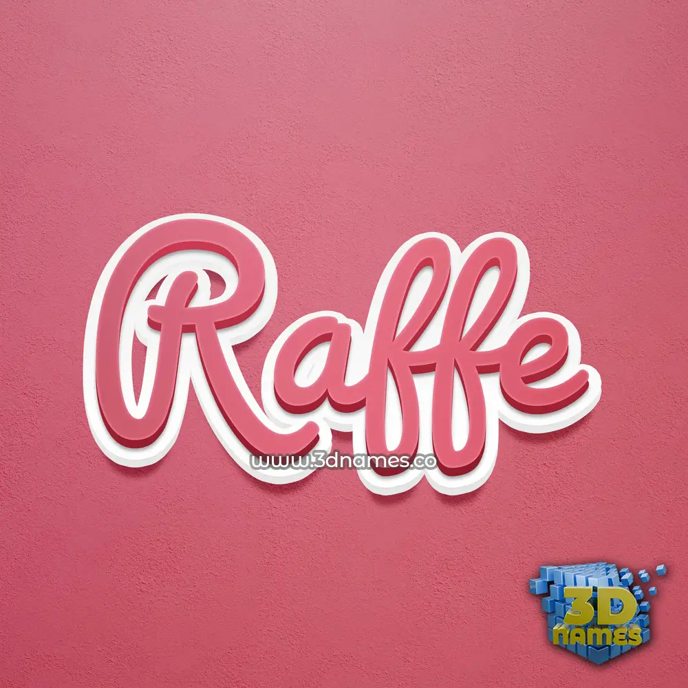 raffe in Red Scribble style - 3D name wallpaper