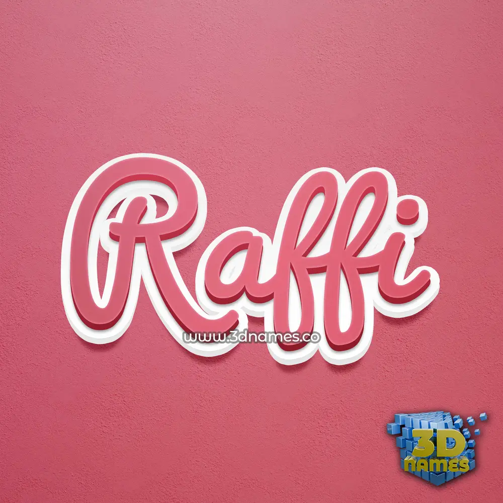 raffi in Red Scribble style - 3D name wallpaper