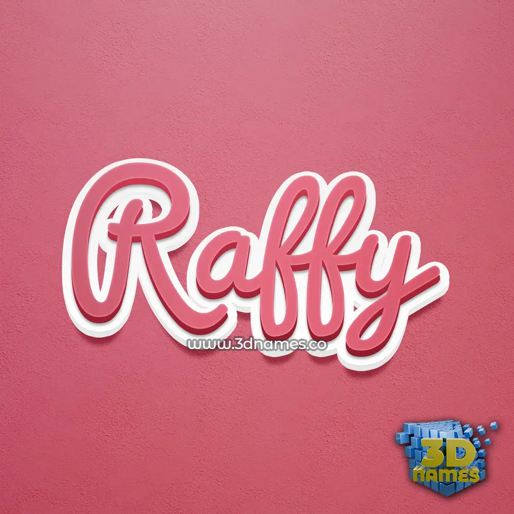 raffy in Red Scribble style - 3D name wallpaper