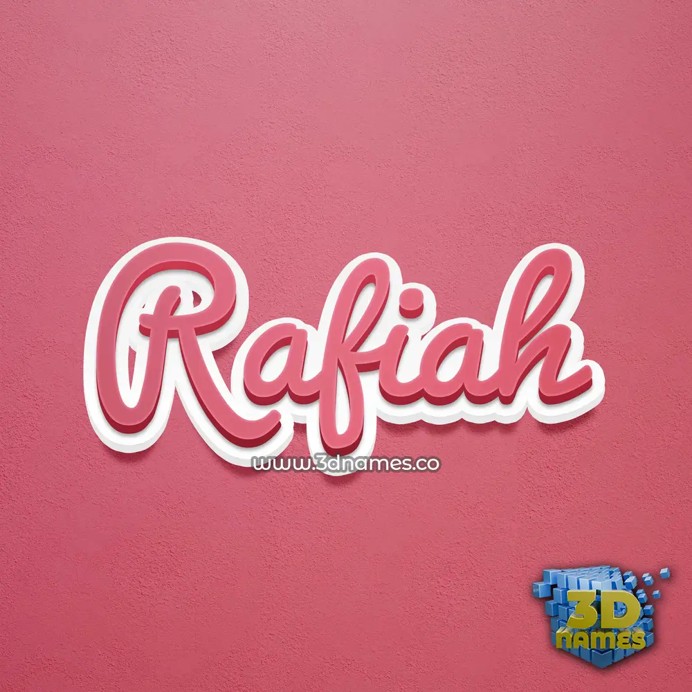 rafiah in Red Scribble style - 3D name wallpaper