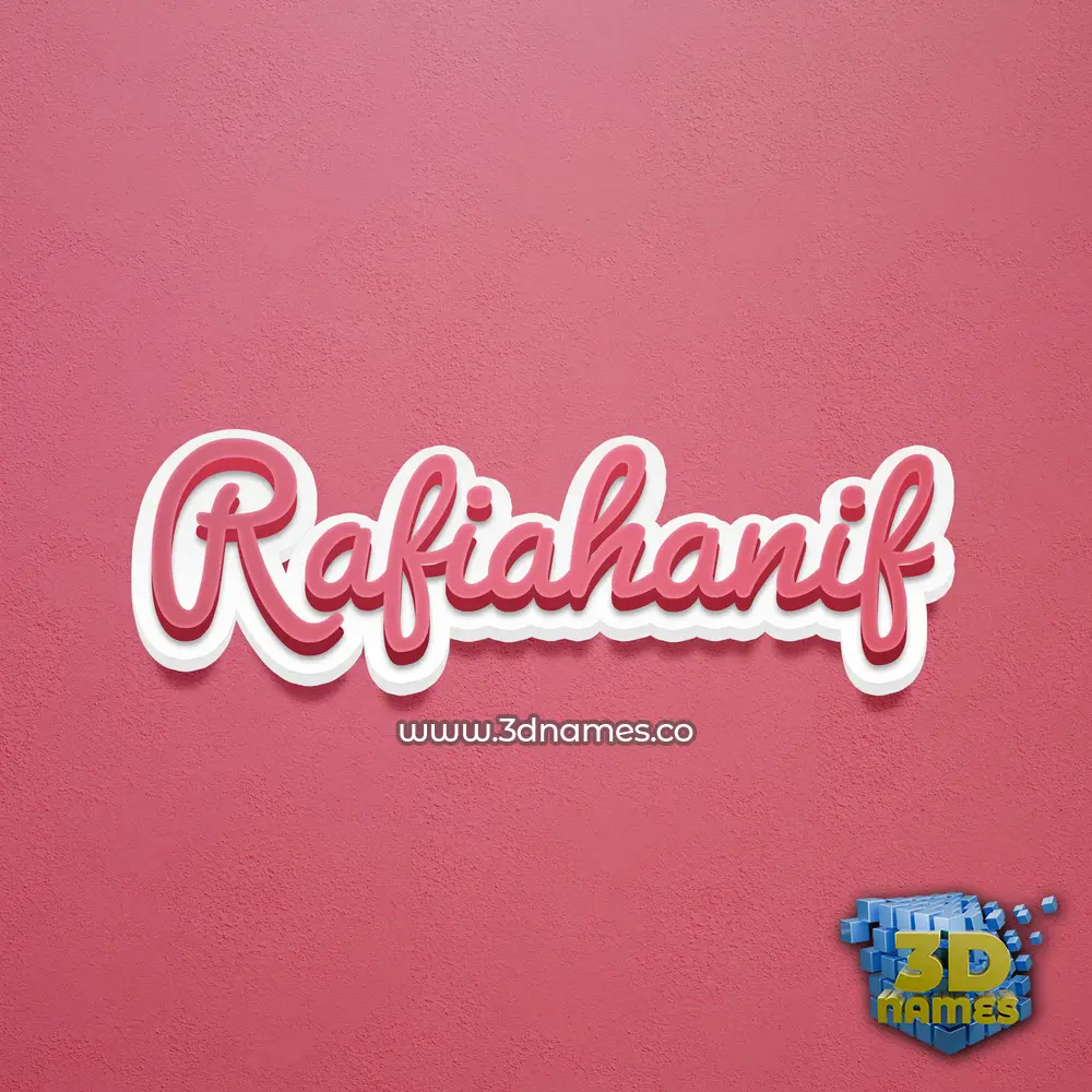rafiahanif in Red Scribble style - 3D name wallpaper