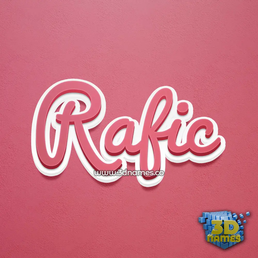 rafic in Red Scribble style - 3D name wallpaper