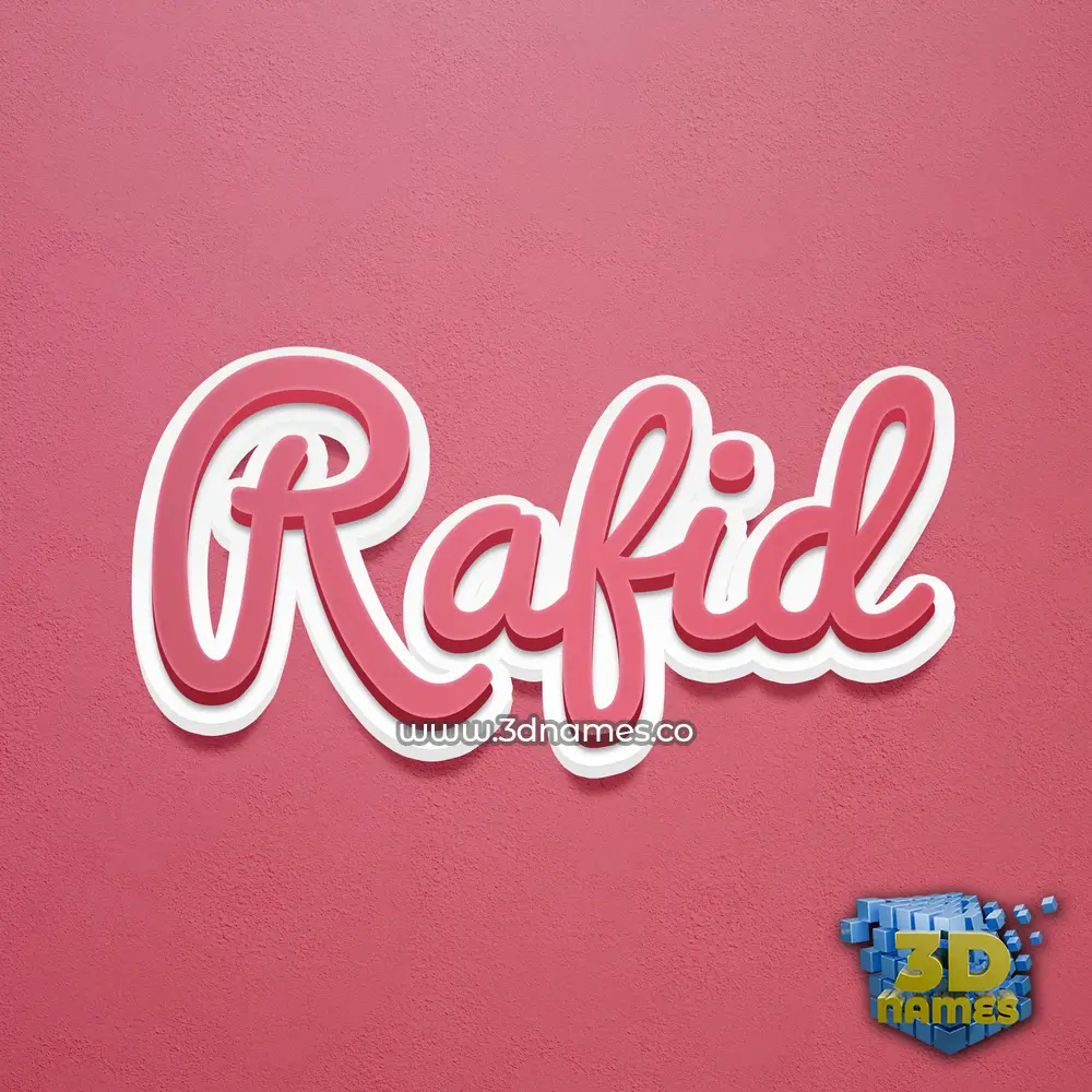 rafid in Red Scribble style - 3D name wallpaper