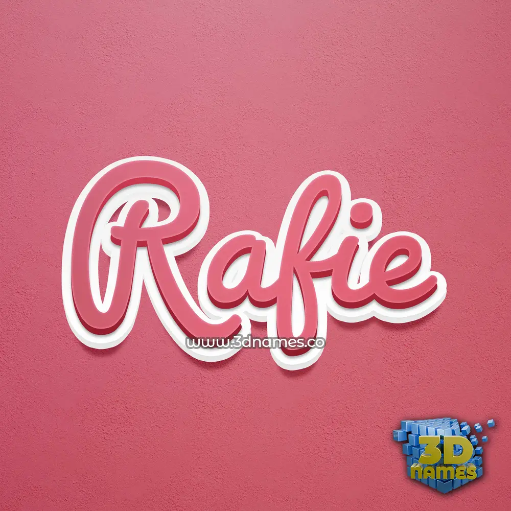 rafie in Red Scribble style - 3D name wallpaper