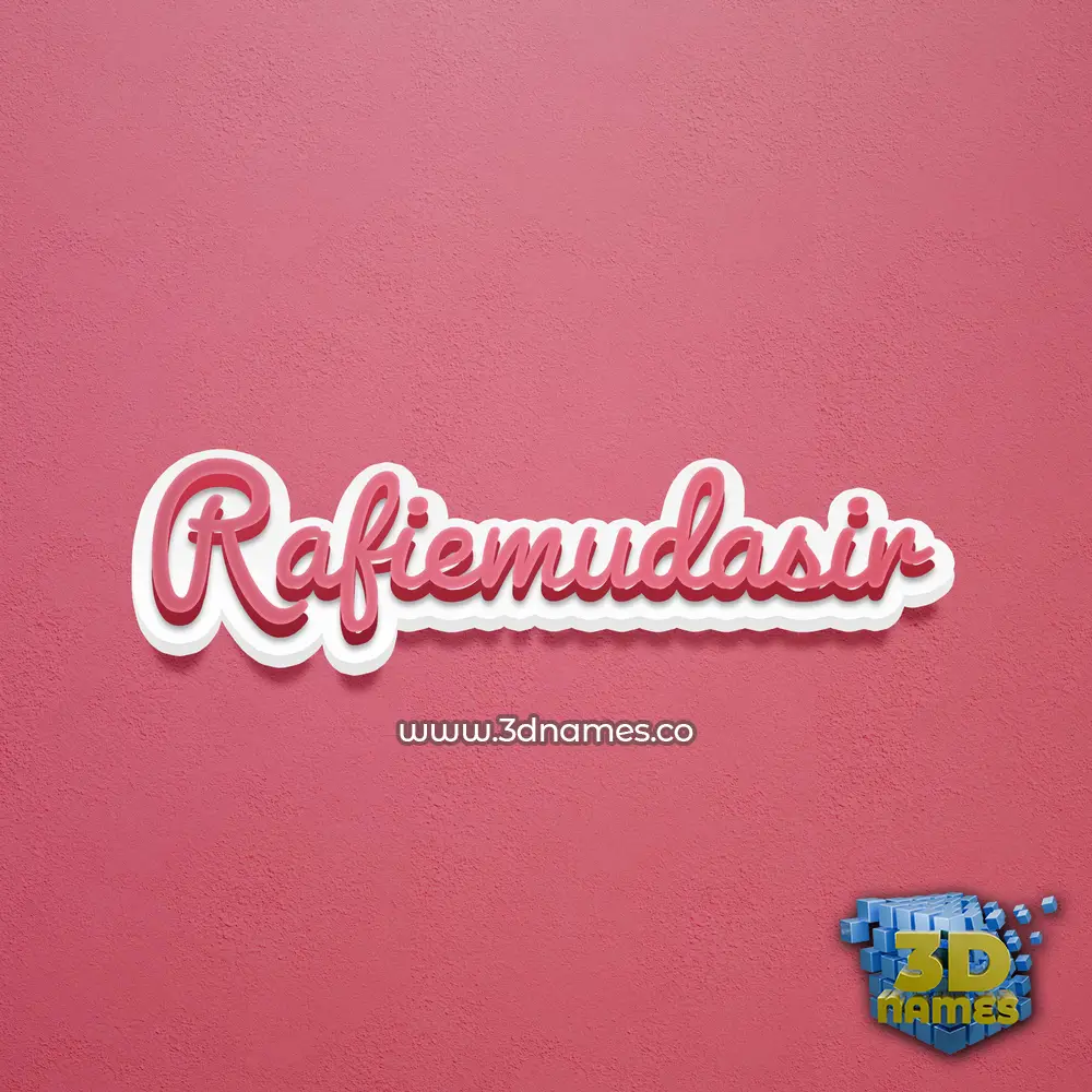 rafiemudasir in Red Scribble style - 3D name wallpaper