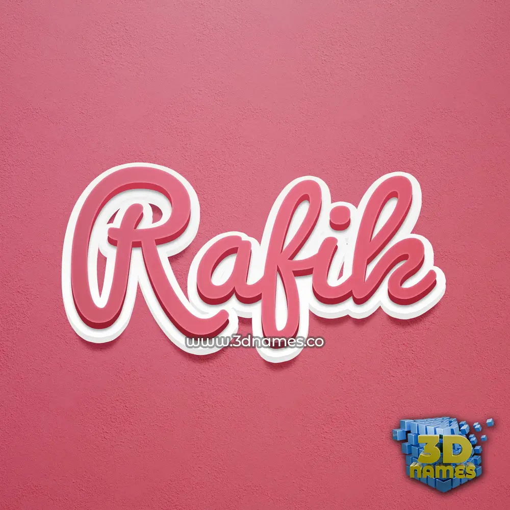 rafik in Red Scribble style - 3D name wallpaper
