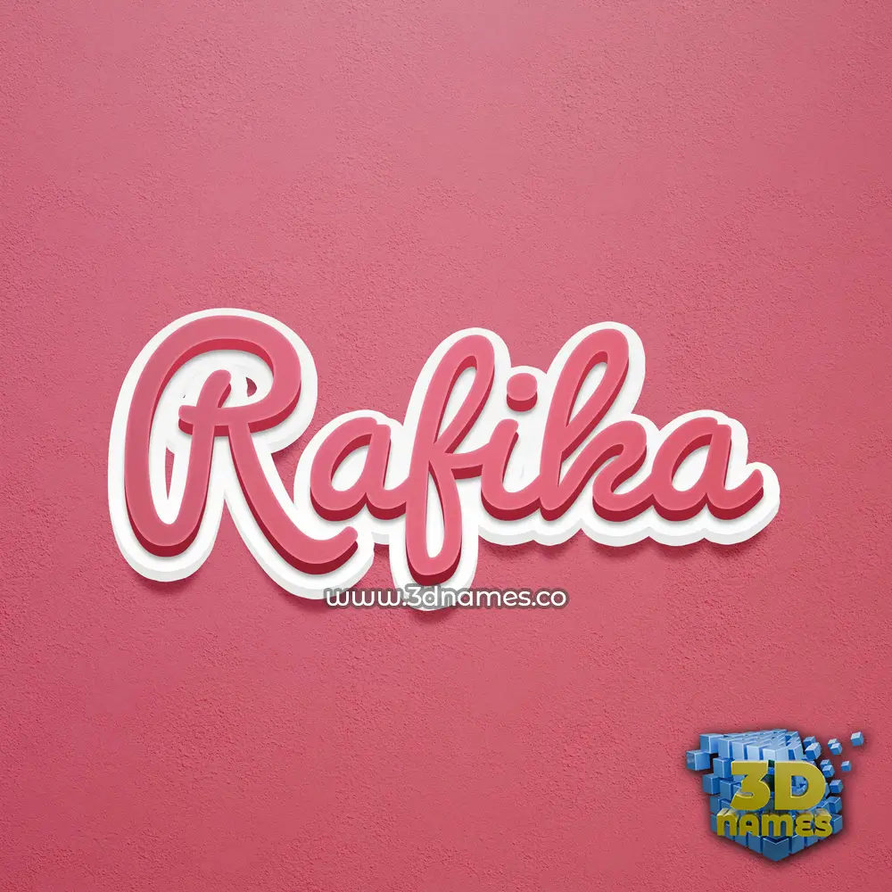 rafika in Red Scribble style - 3D name wallpaper