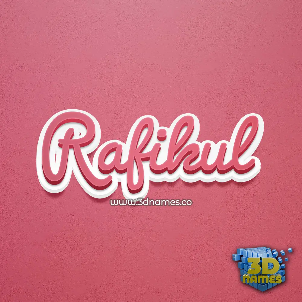 rafikul in Red Scribble style - 3D name wallpaper
