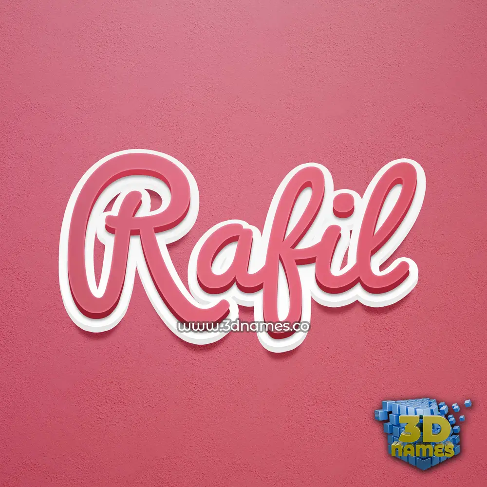 rafil in Red Scribble style - 3D name wallpaper