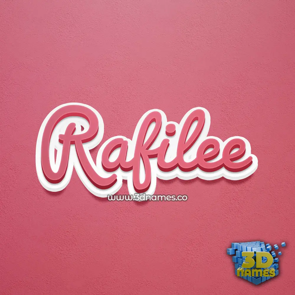 rafilee in Red Scribble style - 3D name wallpaper