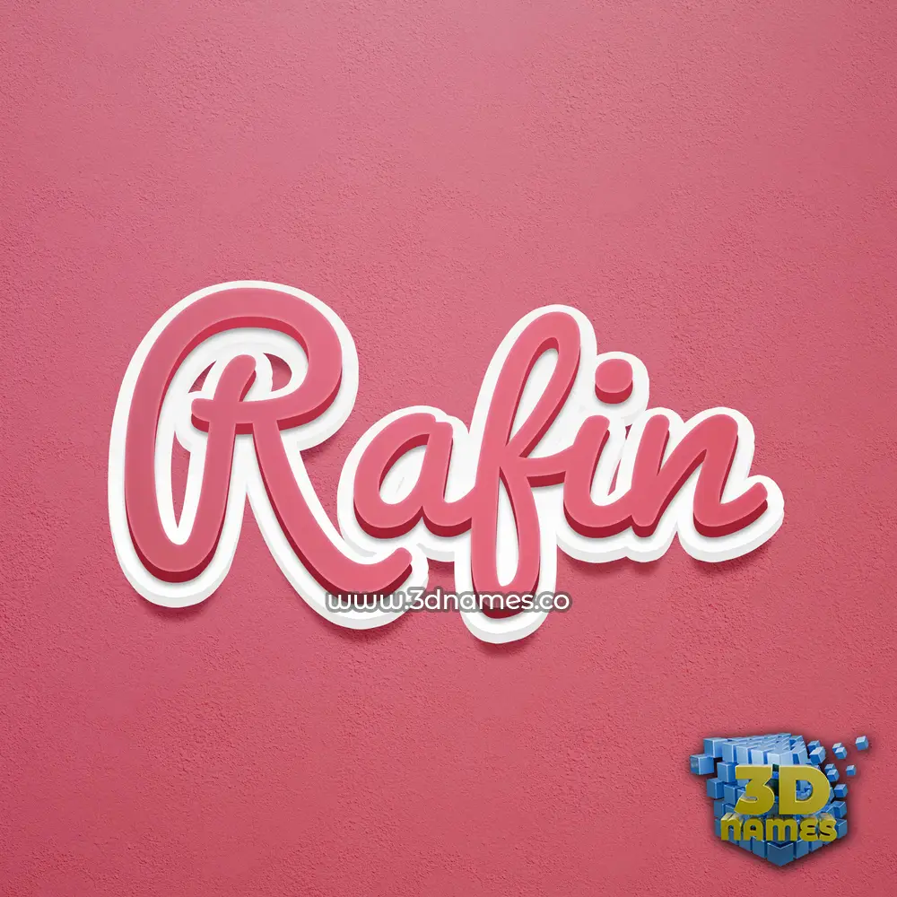 rafin in Red Scribble style - 3D name wallpaper