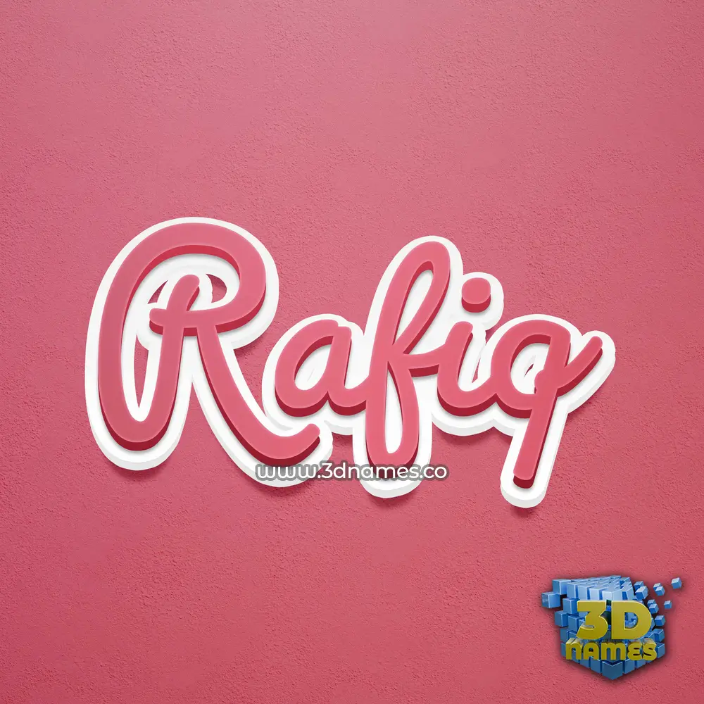 rafiq in Red Scribble style - 3D name wallpaper