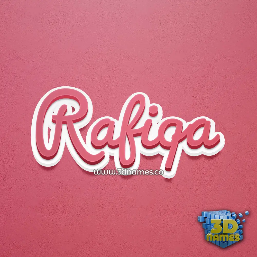 rafiqa in Red Scribble style - 3D name wallpaper