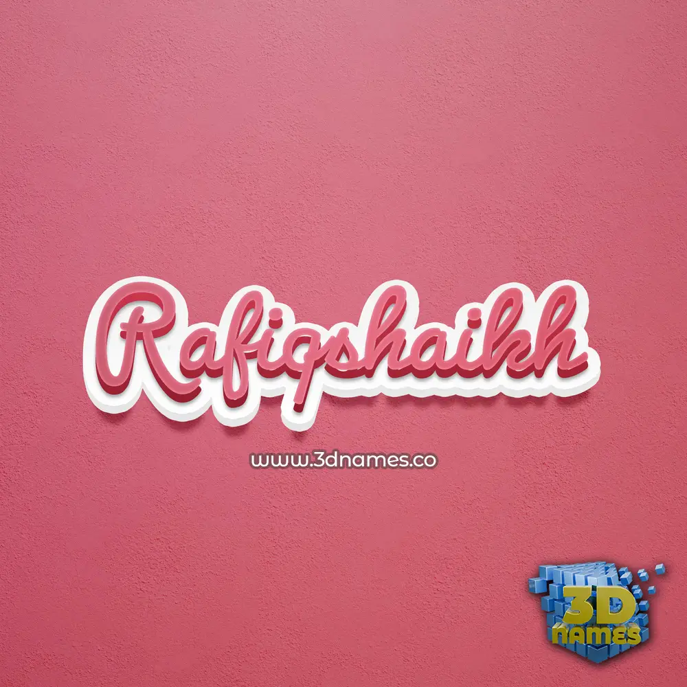 rafiqshaikh in Red Scribble style - 3D name wallpaper
