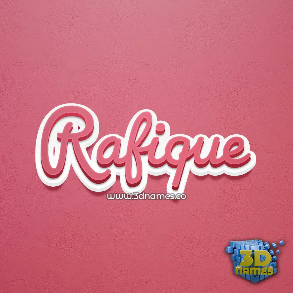 rafique in Red Scribble style - 3D name wallpaper