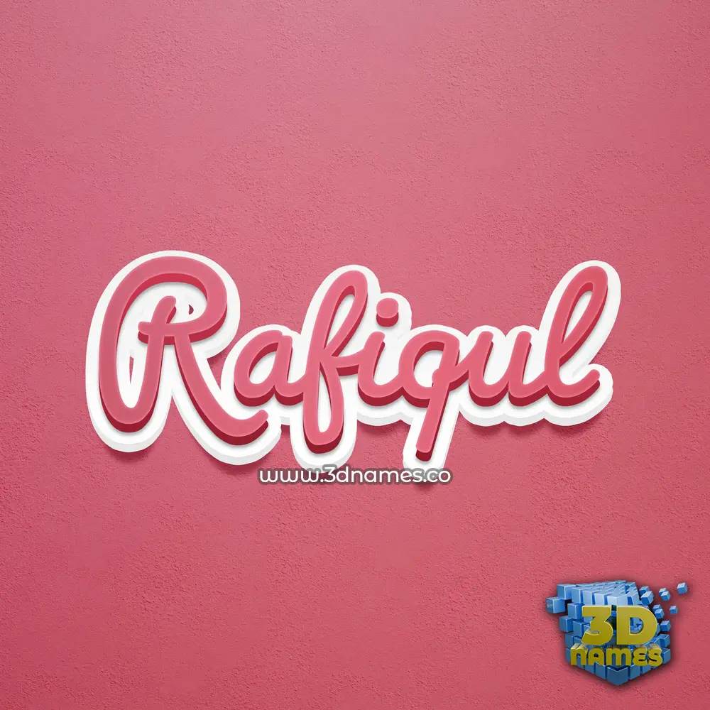 rafiqul in Red Scribble style - 3D name wallpaper