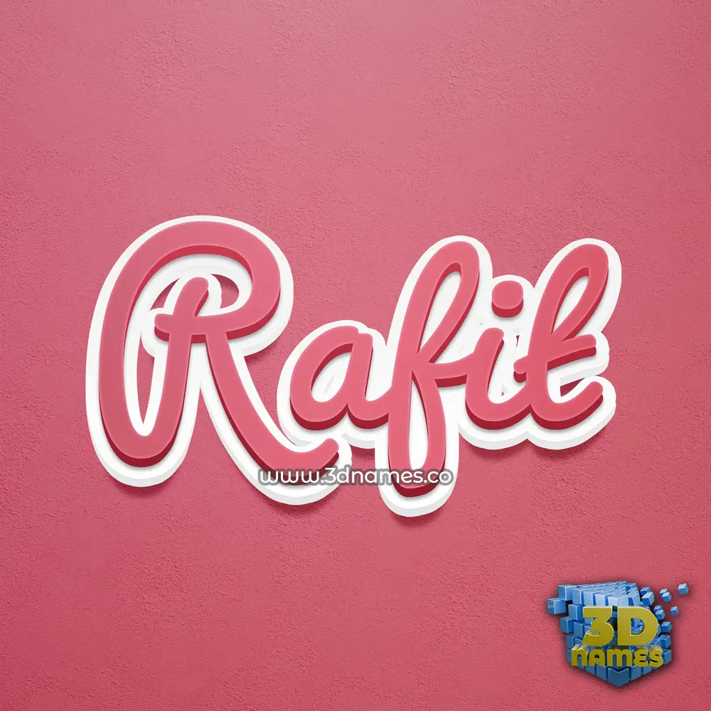 rafit in Red Scribble style - 3D name wallpaper