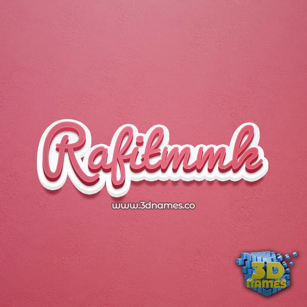 rafitmmk in Red Scribble style - 3D name wallpaper
