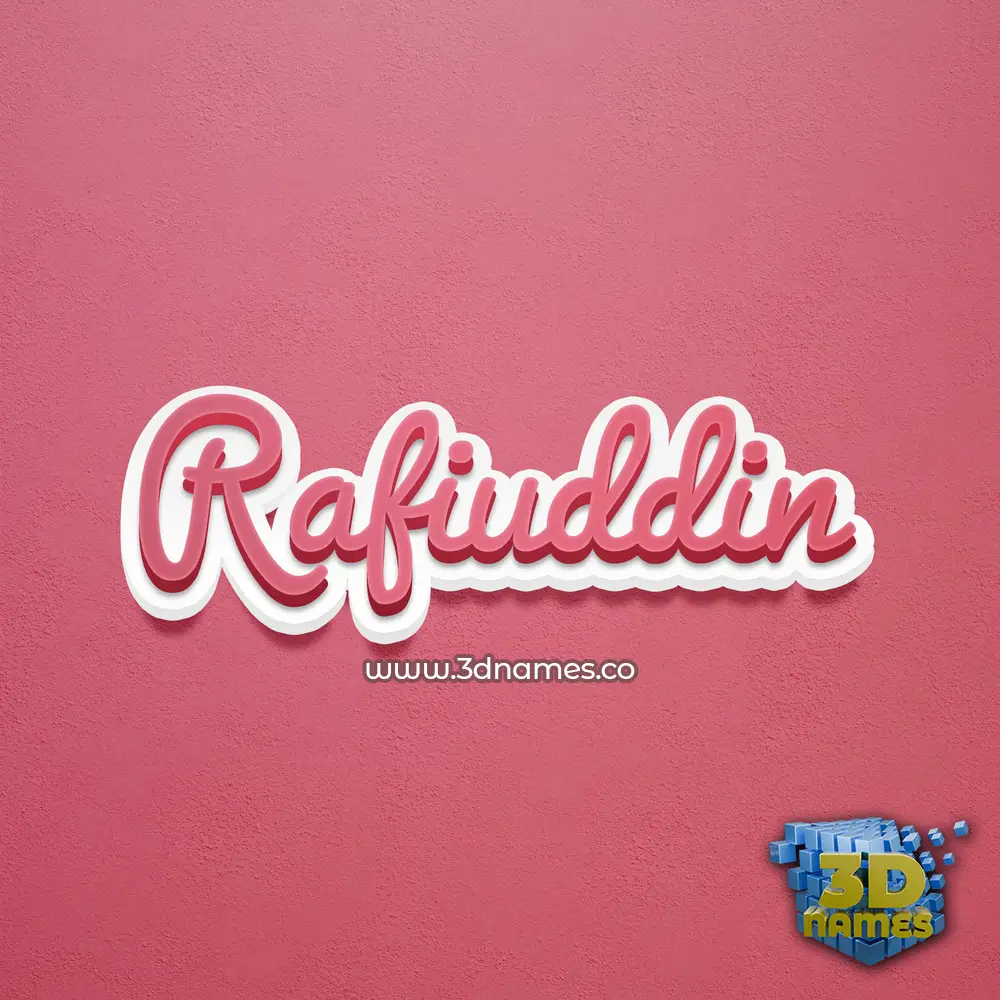 rafiuddin in Red Scribble style - 3D name wallpaper