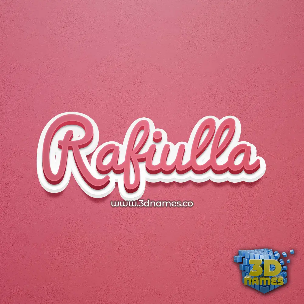 rafiulla in Red Scribble style - 3D name wallpaper