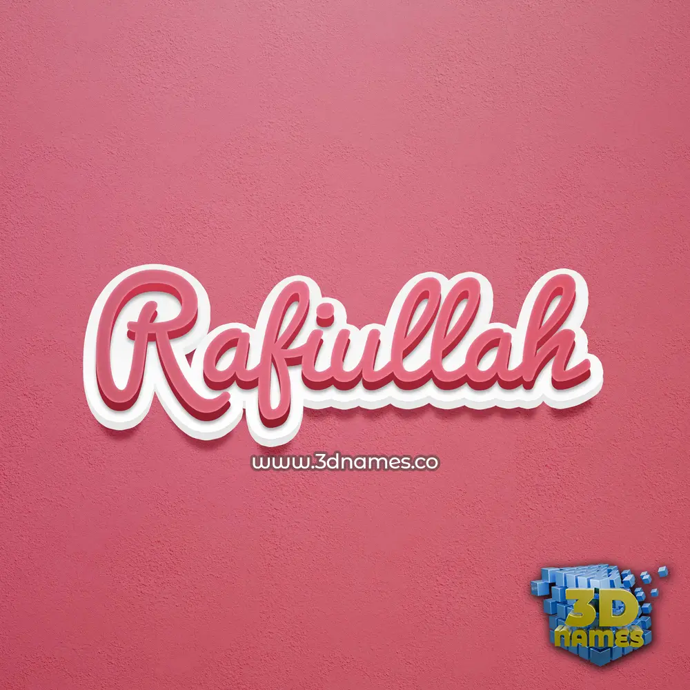 rafiullah in Red Scribble style - 3D name wallpaper