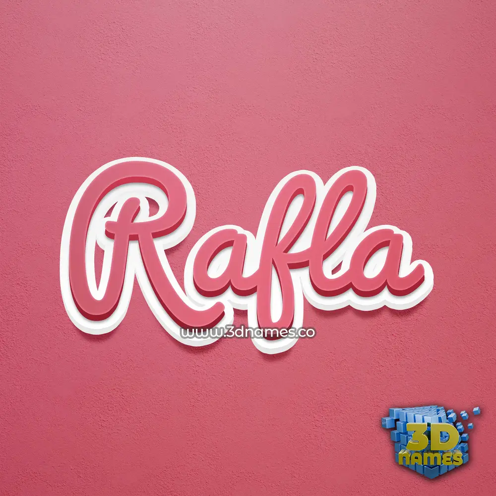 rafla in Red Scribble style - 3D name wallpaper