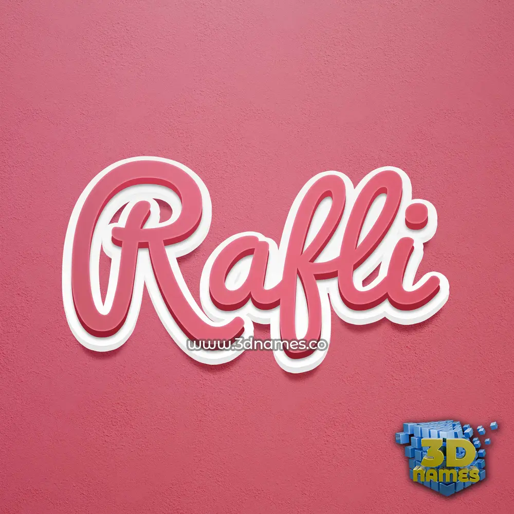 rafli in Red Scribble style - 3D name wallpaper