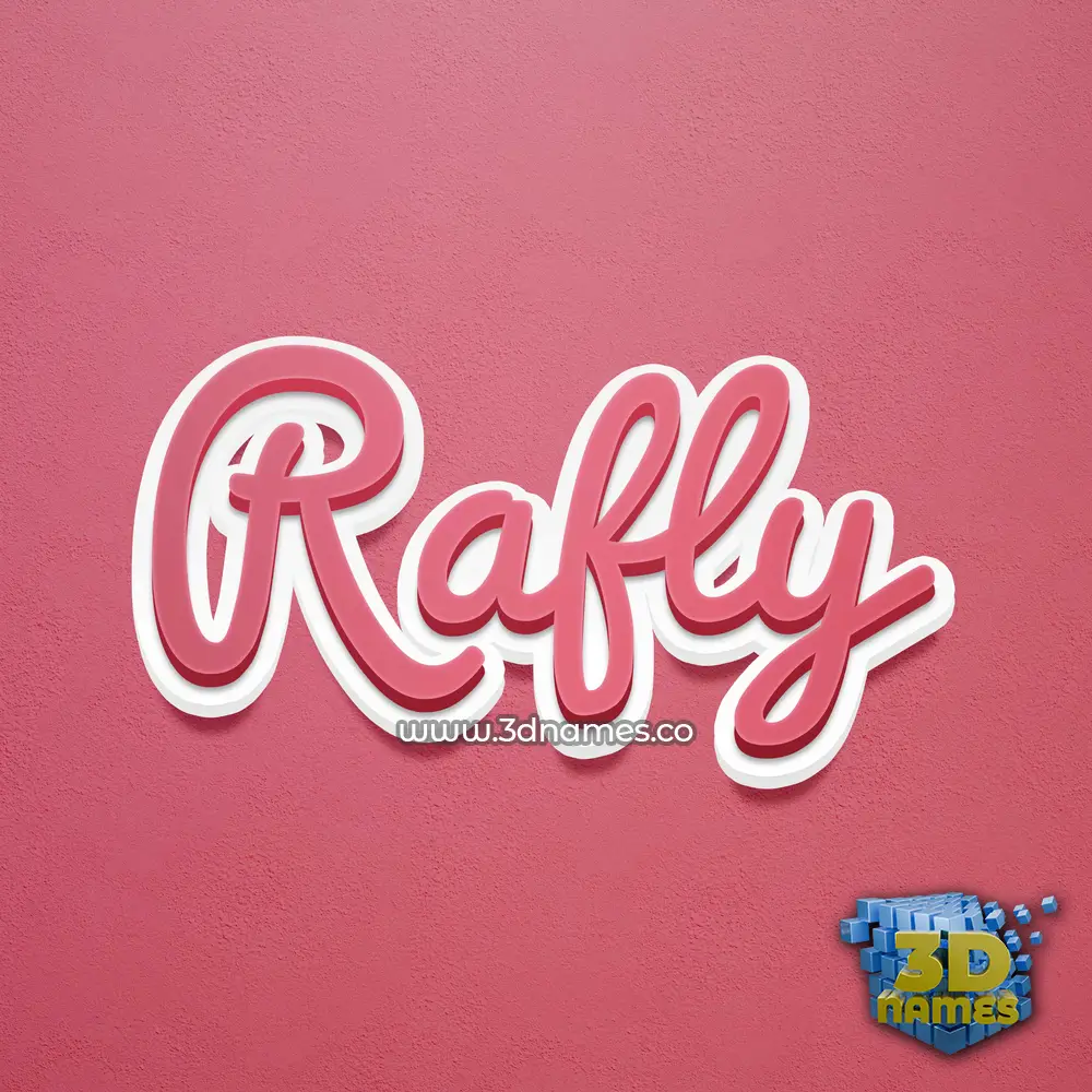 rafly in Red Scribble style - 3D name wallpaper